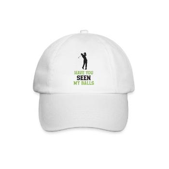 Golf - Hast du meine Bälle gesehen? - Baseballkappe - Weiß/Weiß - Vorne
