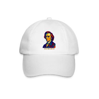 WPAP Polygon Porträt Frederic Chopin Komponist - Baseballkappe - Weiß/Weiß - Vorne