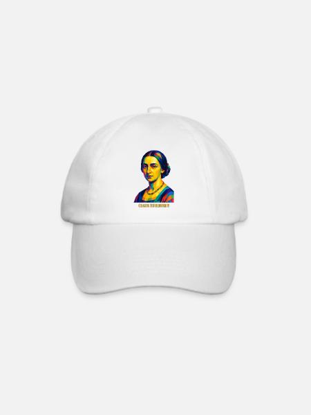 WPAP Polygon Portrait Clara Schumann Komponistin - Baseballkappe - Weiß/Weiß