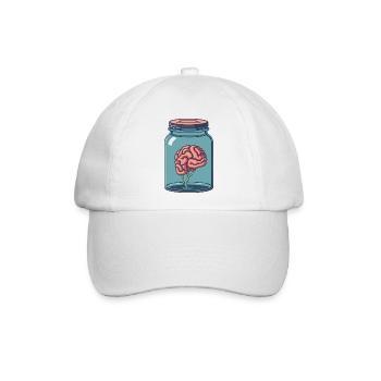 Brain Geschenkidee für Medizinstudenten - Baseballkappe - Weiß/Weiß - Vorne