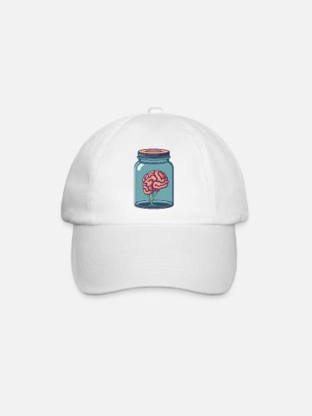 Brain Geschenkidee für Medizinstudenten - Baseballkappe - Weiß/Weiß