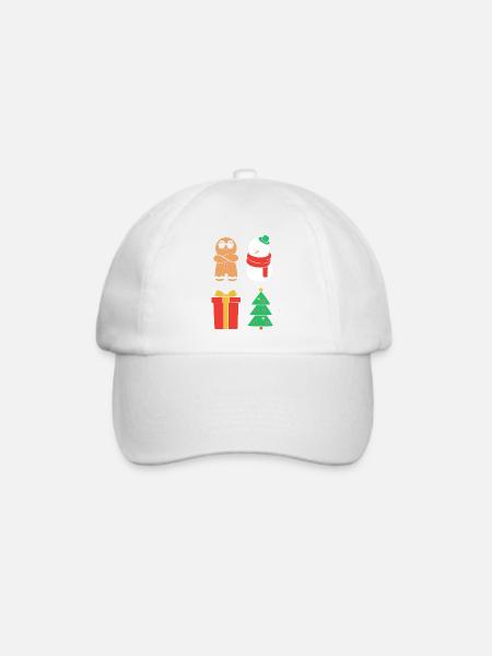 Lebkuchen Weihnachten Lebkuchenmann Gingerbread - Baseballkappe - Weiß/Weiß