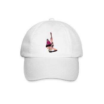 Liegende Frau mit Schmetterling - Baseballkappe - Weiß/Weiß - Vorne