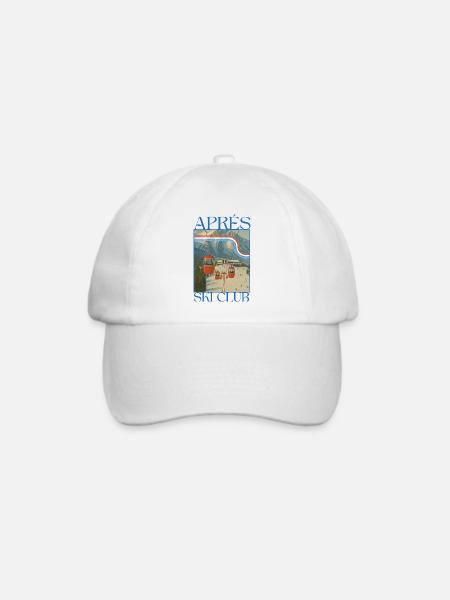 Après Ski Club – Retro Gondel Design - Baseballkappe - Weiß/Weiß