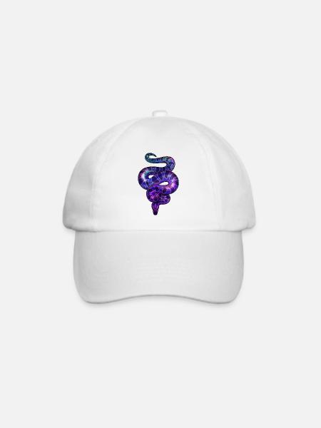 Neon Schlange Violett - Baseballkappe - Weiß/Weiß