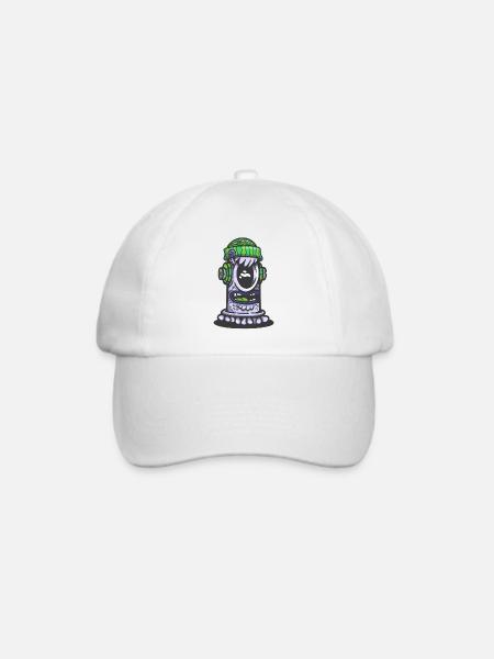 Retro Green Monster Lamp - Baseballkappe - Weiß/Weiß