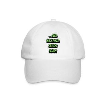 Neon-Grün Textblock Quad Duads - Baseballkappe - Weiß/Weiß - Vorne