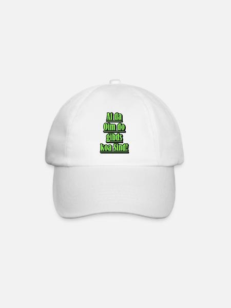 Neon Dialekt Spruch Grün - Baseballkappe - Weiß/Weiß