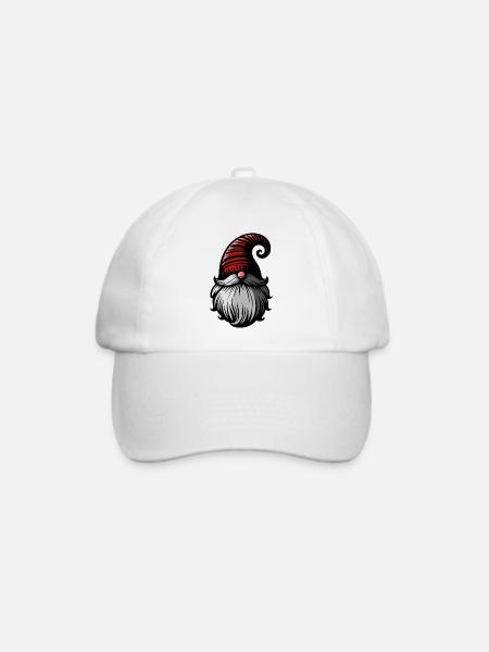 Nordischer Weihnachtself. Gnom. Weihnachtself. - Baseballkappe - Weiß/Weiß