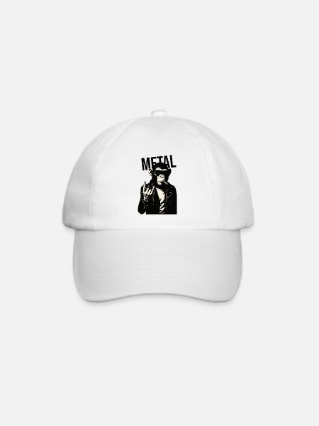 Rebellischer Metall-Schimpanse - Baseballkappe - Weiß/Weiß