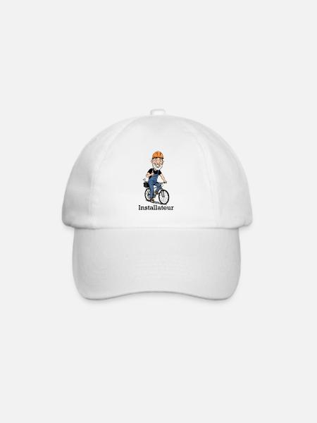 Bauarbeiter Fahrradheld - Baseballkappe - Weiß/Weiß