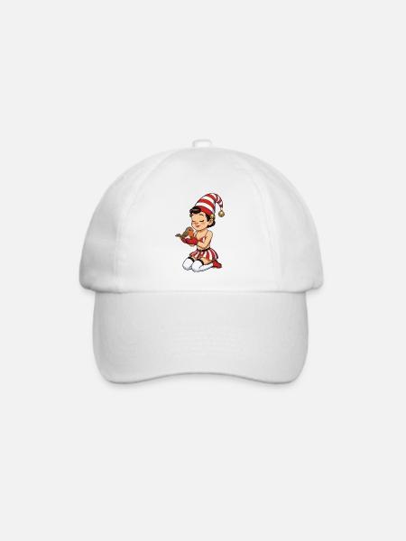 Gnom-Mädchen mit Rotkehlchen - Baseballkappe - Weiß/Weiß