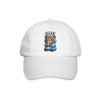 Kuschelbär mit Hoodie Kaffee - Baseballkappe - Weiß/Weiß - Vorne