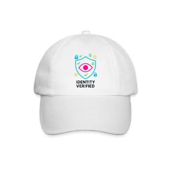 Verifizierte Identität, manipulationssicherer Cyber-Schild - Baseballkappe - Weiß/Weiß - Vorne