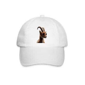 Steinbock Ziege Alpensteinbock Capricorn Ziegen - Baseballkappe - Weiß/Weiß - Vorne