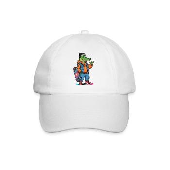 Sumpflife Alligator Skatewear - Baseballkappe - Weiß/Weiß - Vorne