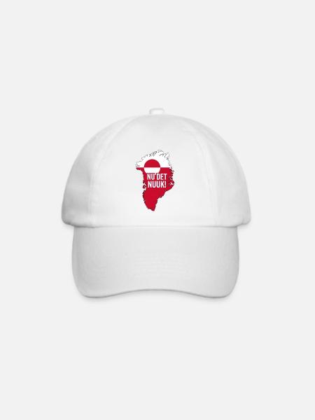 Grönlandkarte mit Flagge und Nuuk-Slogan - Baseballkappe - Weiß/Weiß