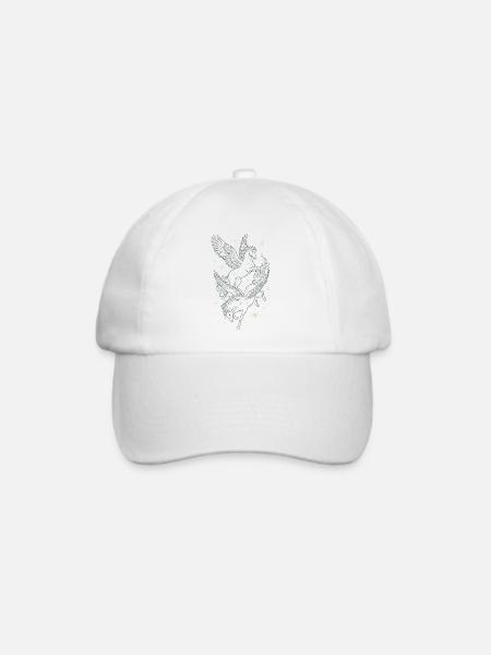Zwei himmlische Pegasus in Sternen - Baseballkappe - Weiß/Weiß