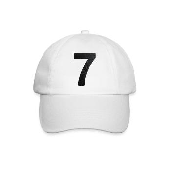 Schrammiges Sieben-Design - Baseballkappe - Weiß/Weiß - Vorne
