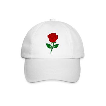 Rote Rose - Baseballkappe - Weiß/Weiß - Vorne