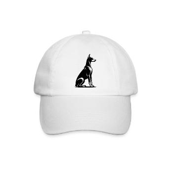 Treuer Dobermann Wachhund Silhouette - Baseballkappe - Weiß/Weiß - Vorne