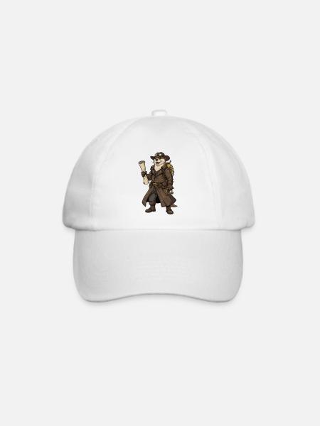 Otter Explorer Steampunk Retro-Kartograph - Baseballkappe - Weiß/Weiß