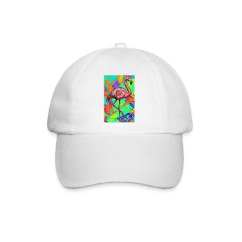 Flamingo - Baseballkappe - Weiß/Weiß - Vorne