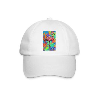 Flamingo - Baseballkappe - Weiß/Weiß - Vorne