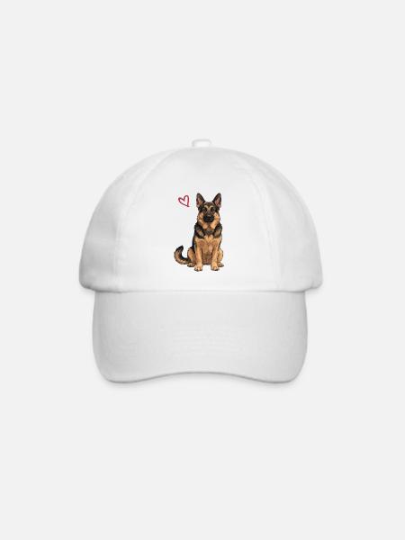 Deutscher Schäferhund, Schäferhund - Baseballkappe - Weiß/Weiß