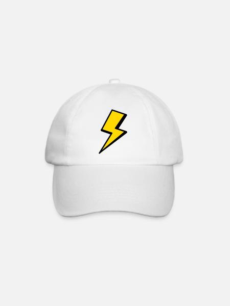 Blitz Grafik Shirt - Baseballkappe - Weiß/Weiß