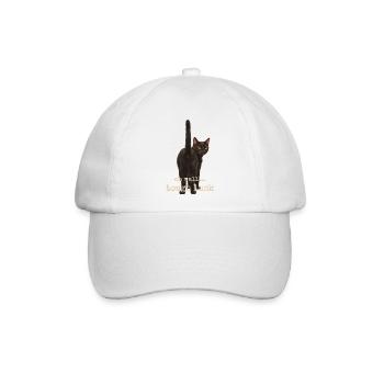 Na ja, Pech gehabt, Katze - Baseballkappe - Weiß/Weiß - Vorne