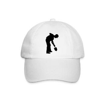 Fleißiger Bodenarbeiter – Grabteam - Baseballkappe - Weiß/Weiß - Vorne