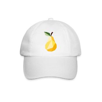 Geometrische Birne – Modernes Obst Motiv  - Baseballkappe - Weiß/Weiß - Vorne