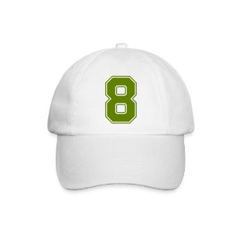 8 - Baseballkappe - Weiß/Weiß - Vorne