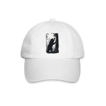 Minimalistischer Bär am Bienenstock   - Baseballkappe - Weiß/Weiß - Vorne