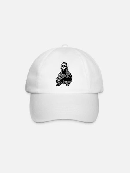 Mona Lisa Schädel (Schwarz) - Baseballkappe - Weiß/Weiß