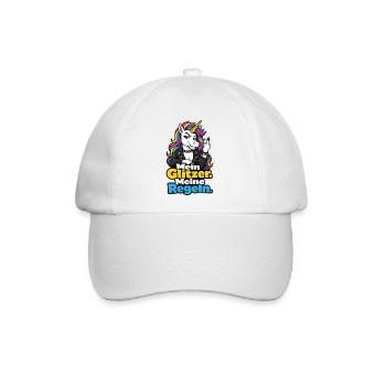 Mein Glitzer Meine Regeln Einhorn Lustiger Spruch - Baseballkappe - Weiß/Weiß - Vorne