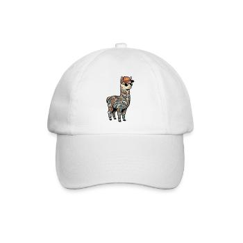 Tätowiertes Alpaka - Baseballkappe - Weiß/Weiß - Vorne