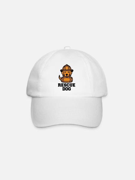 Rescue Dog Rettungshund Icon - Baseballkappe - Weiß/Weiß