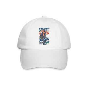 Straßensirene Urbane Meerjungfrau Graffiti Streetwear-Kunst - Baseballkappe - Weiß/Weiß - Vorne