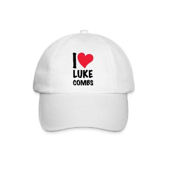 Ich liebe Luke Combs - Baseballkappe - Weiß/Weiß - Vorne