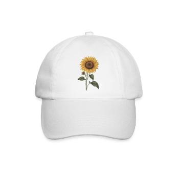 Sonnenblume – Botanical Vintage - Baseballkappe - Weiß/Weiß - Vorne