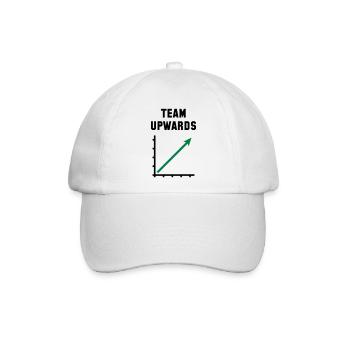 Team Aufwärts (Erfolg / Fortschritt / POS Grün 2C) - Baseballkappe - Weiß/Weiß - Vorne