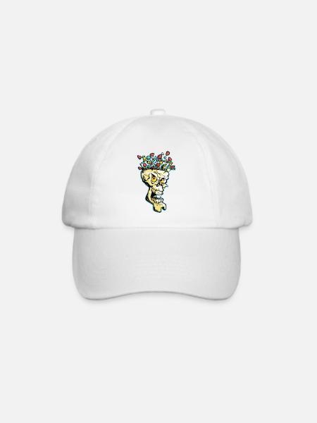Explosiver Candy Skull - Baseballkappe - Weiß/Weiß