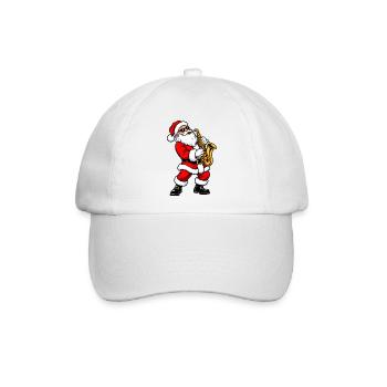 Weihnachtsmann mit Saxophon - Baseballkappe - Weiß/Weiß - Vorne