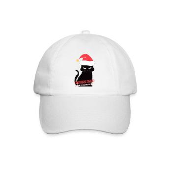 Freche Weihnachtskatze – Weihnachtsgeist oder Geister - Baseballkappe - Weiß/Weiß - Vorne