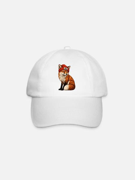 No Nazis Fuchs - Baseballkappe - Weiß/Weiß