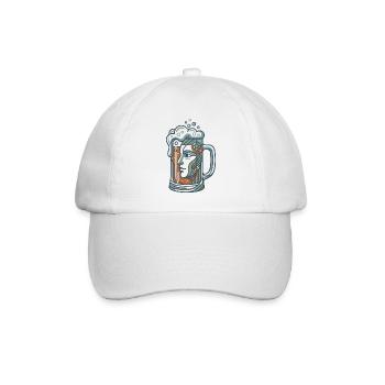 Bierkrug Gesicht - Baseballkappe - Weiß/Weiß - Vorne