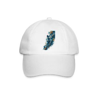 Evolution Bouldern – Cooles Kletterer Outfit - Baseballkappe - Weiß/Weiß - Vorne