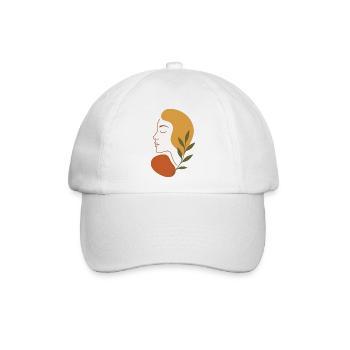 Minimalistisches Abstraktes Gesicht Kunst T-Shirt - Baseballkappe - Weiß/Weiß - Vorne